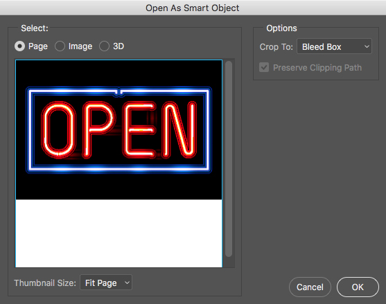 Open an Illustrator file as a smart object in Photoshop