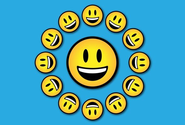 A circle of smileys created by customizing arrowheads