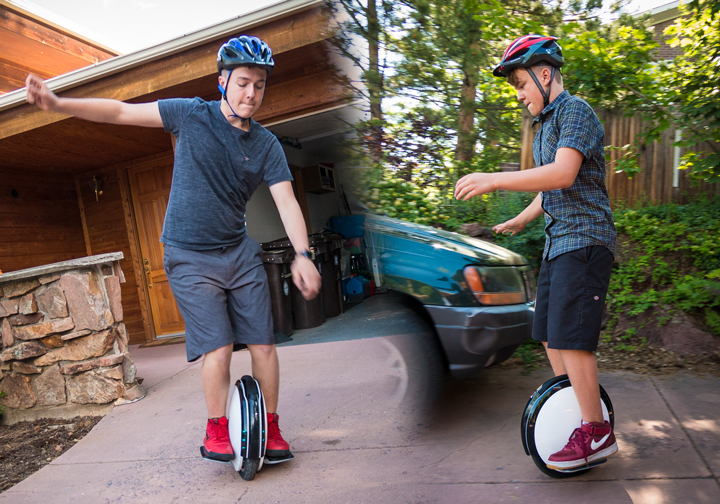 McClelland lads on Segway split screen