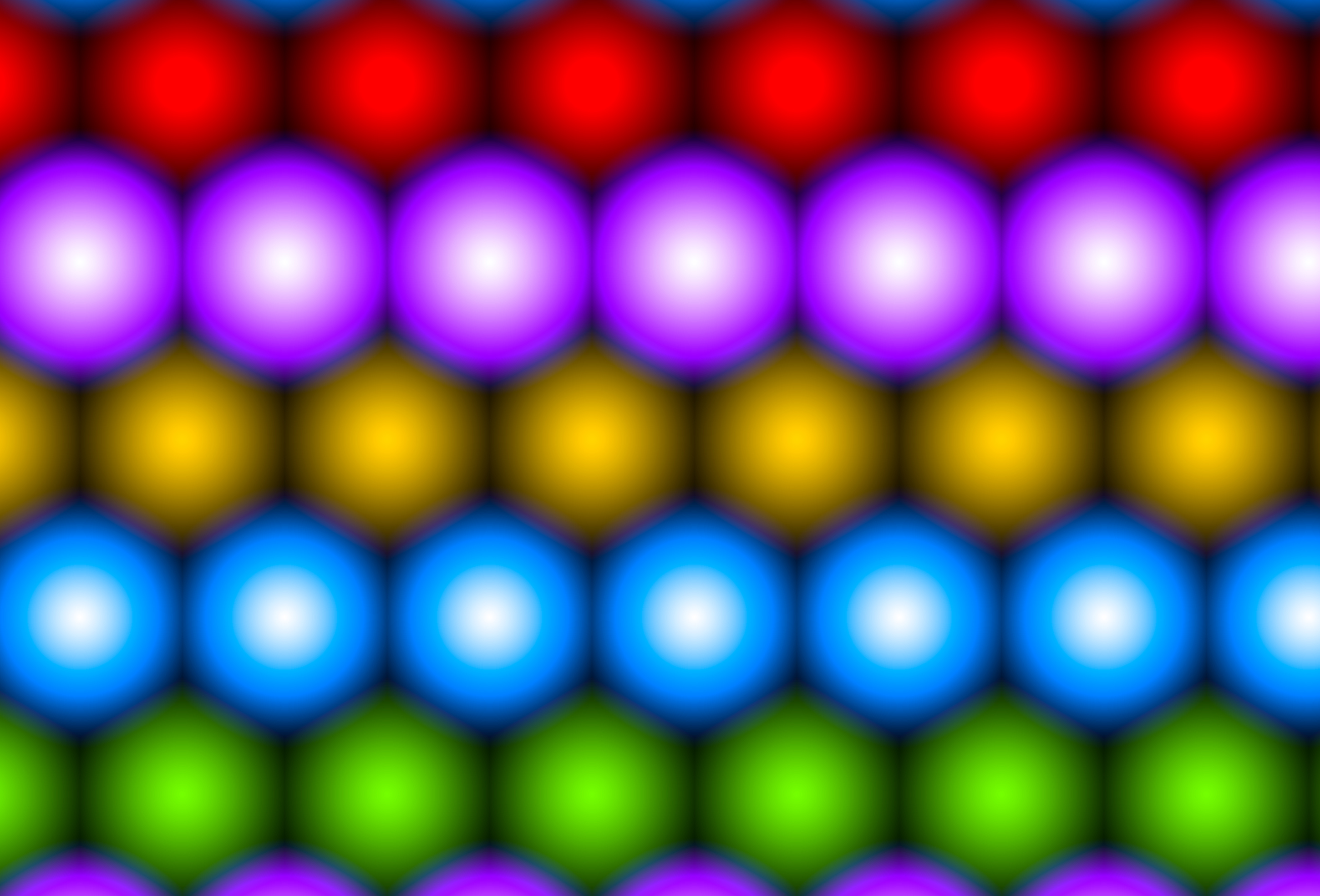 Molecules in a hex pattern