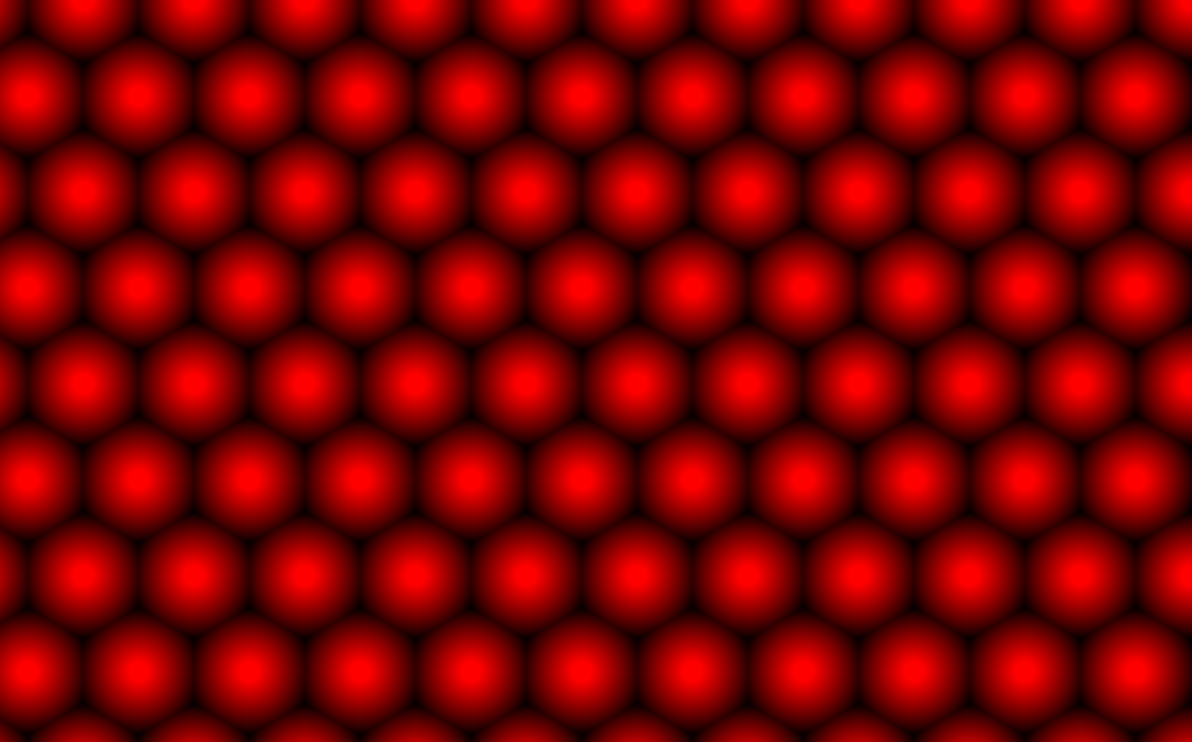 A regular hex pattern of shimmering cells in Adobe Illustrator