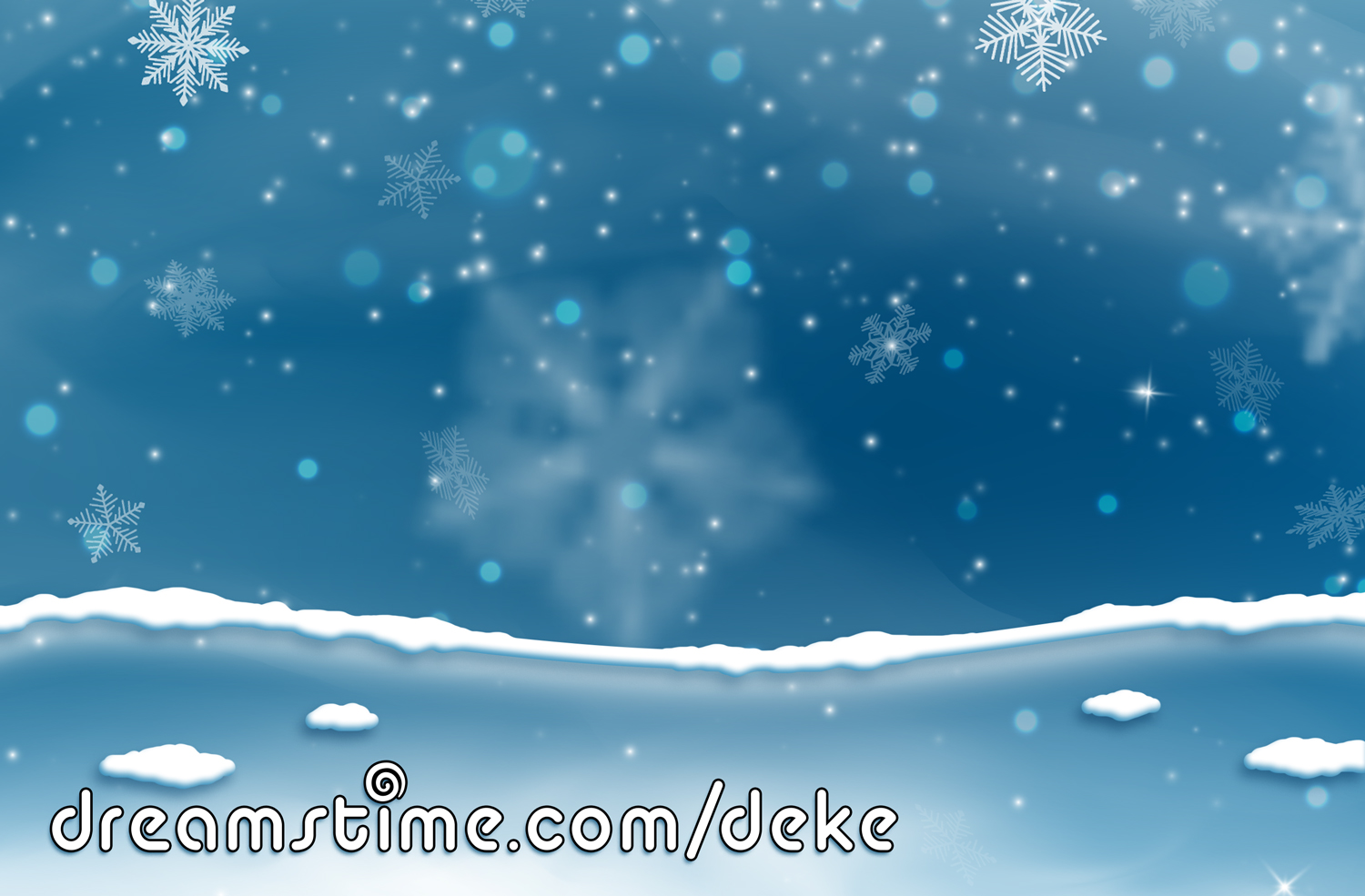 A stylized blue and white snow scene from Dreamstime.com