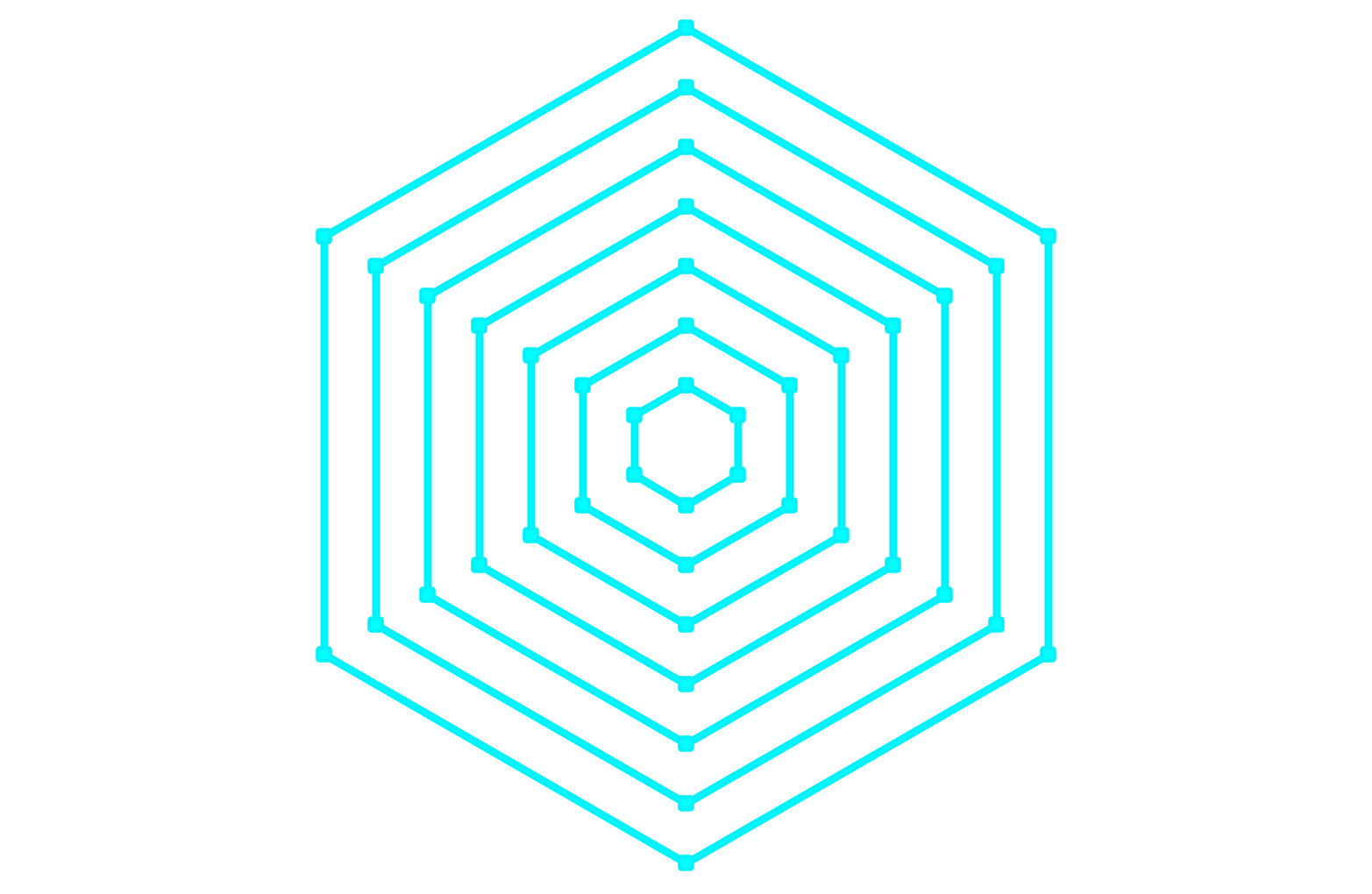 A series of concentric hexagons
