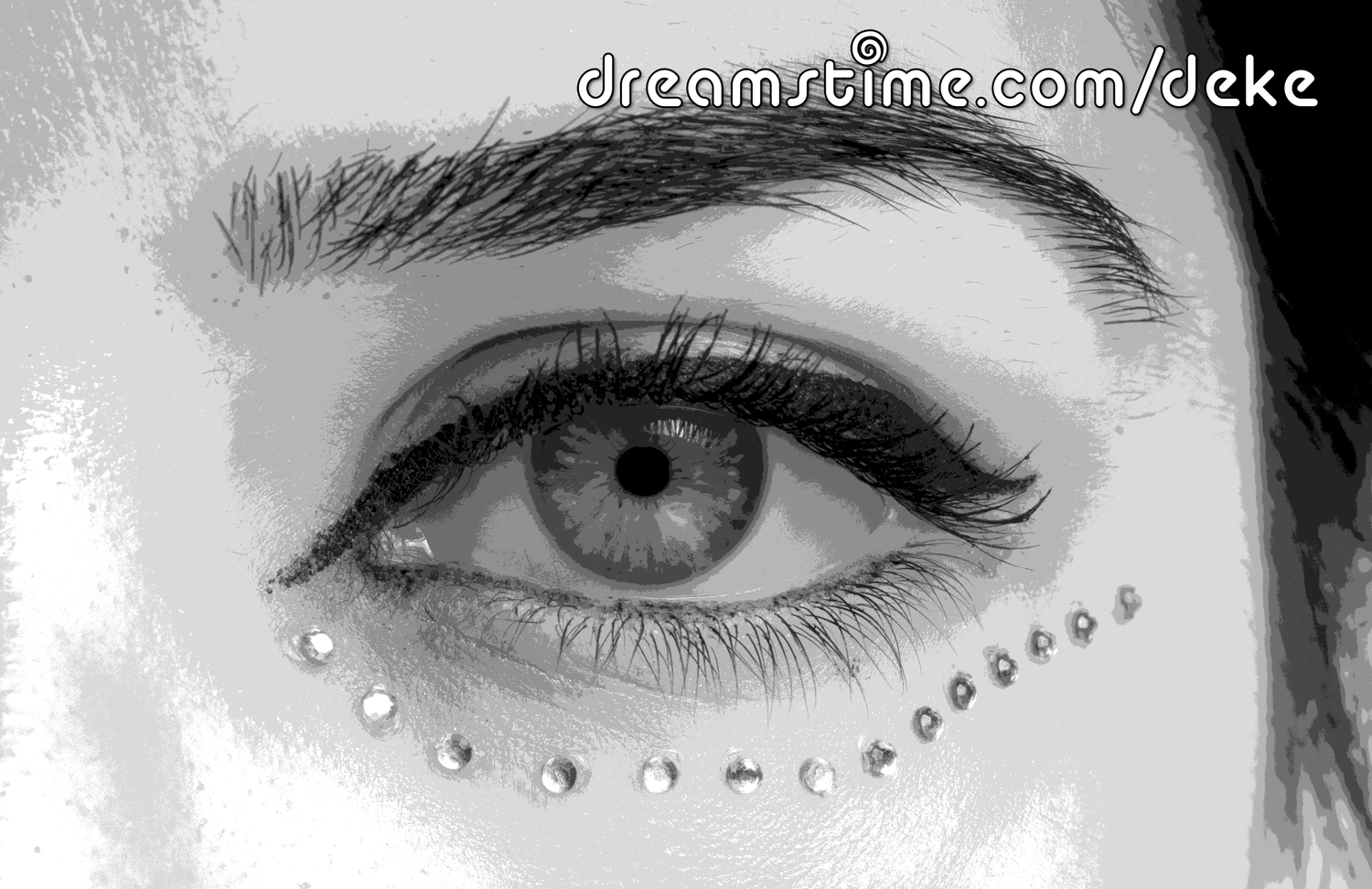 A posterized monochrome eyeball from Dreamstime
