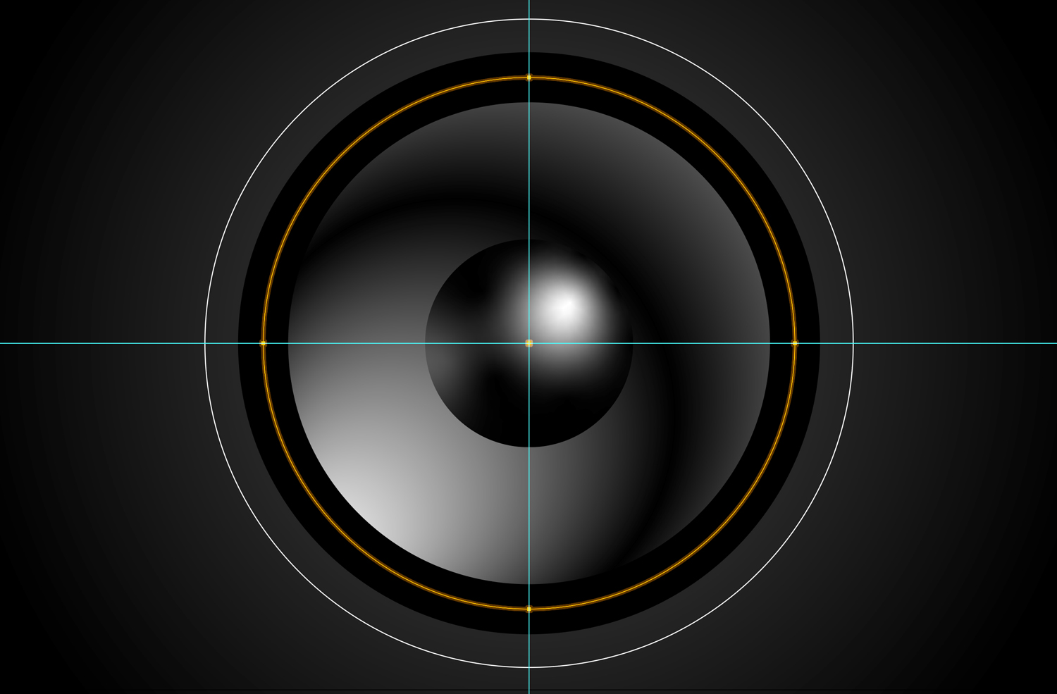 A black circle atop other gradient circles in Illustrator