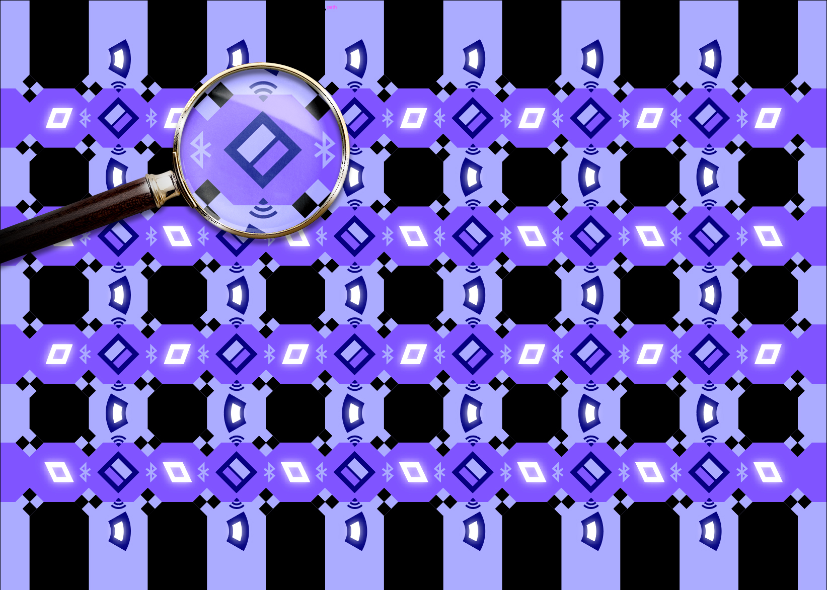 Wi-Fi and Bluetooth symbols in an optical illusion pattern