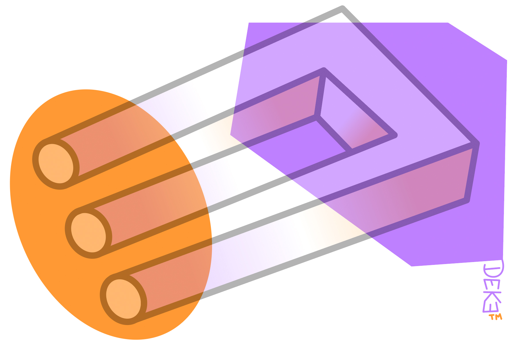 The tracing template for the impossible triangle