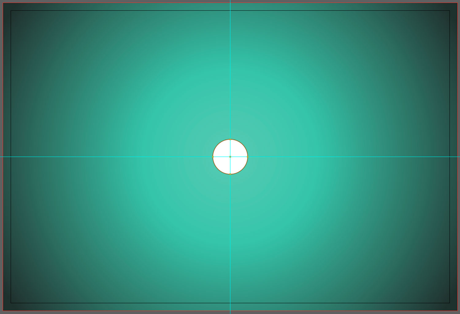White circle on a green gradient background