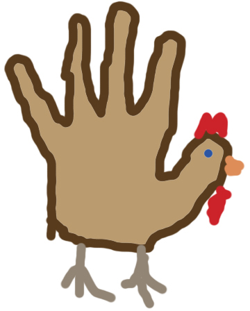 A rudimentary hand turkey
