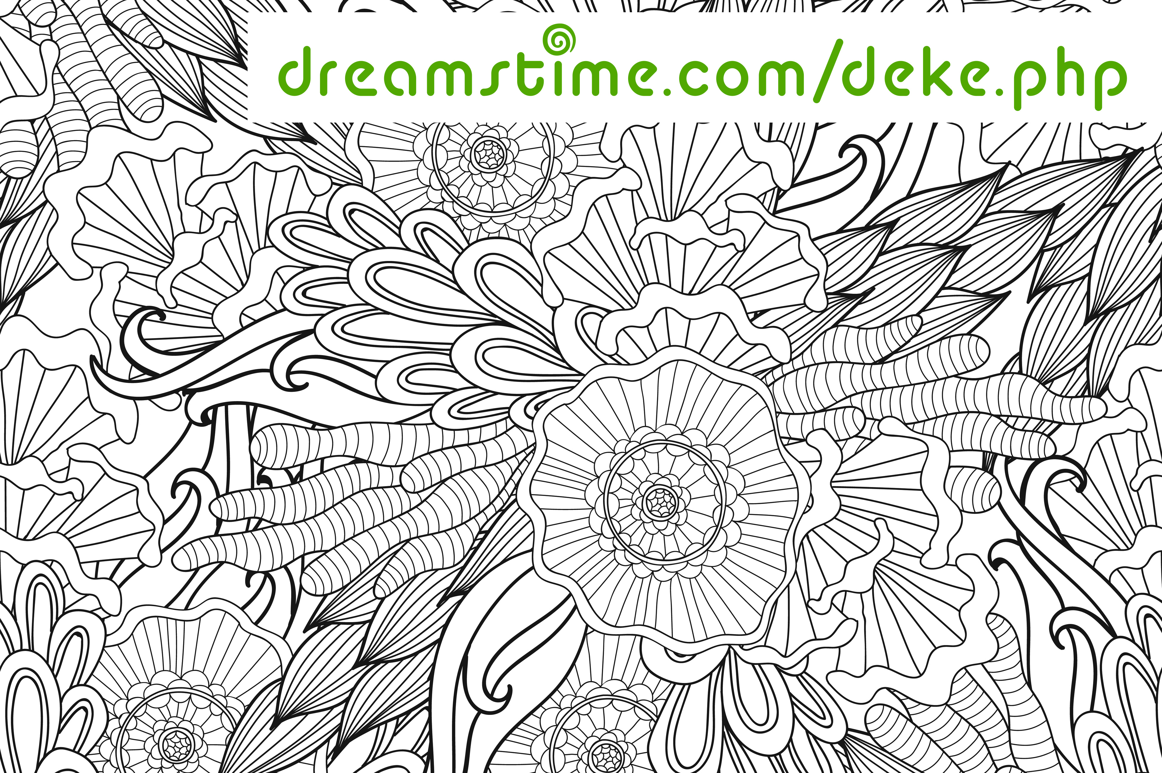 A floral line art piece from Dreamstime.com