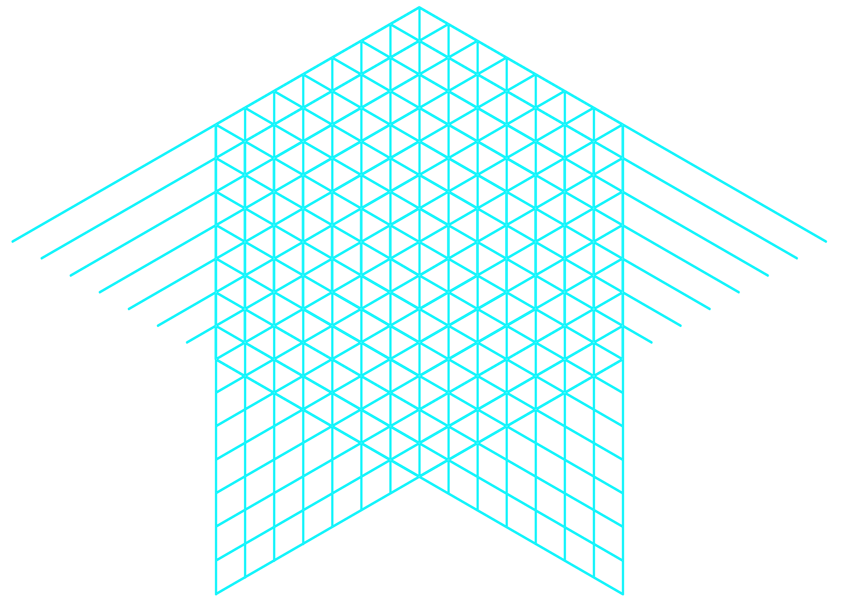 Guides made in Adobe Illustrator with concentric hexagons and diagonal lines