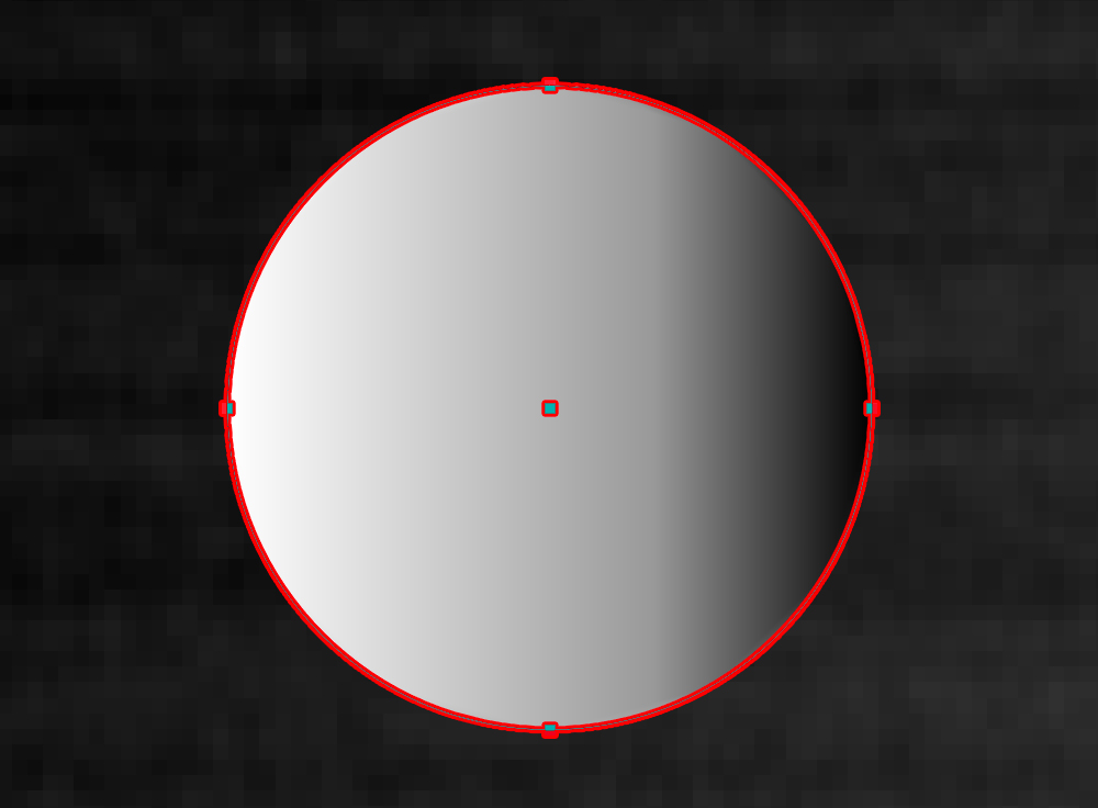 A circle filled with a grayscale gradient on a brushed metal bacground