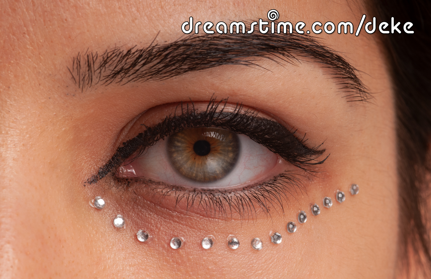 Photo of eye with rhinestones from Dreamstime image library