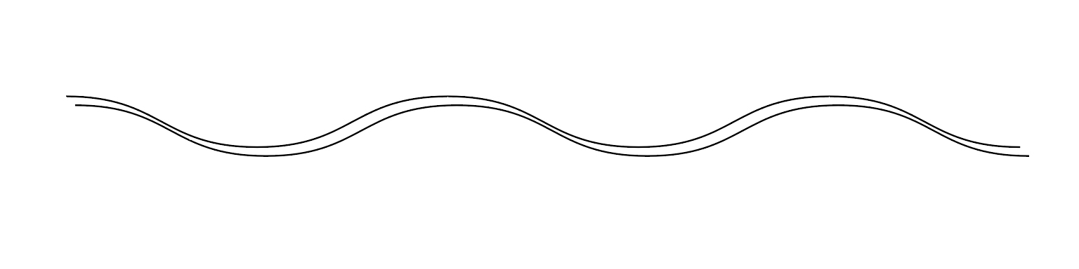 Two simple lines destined to become a seamless wave pattern