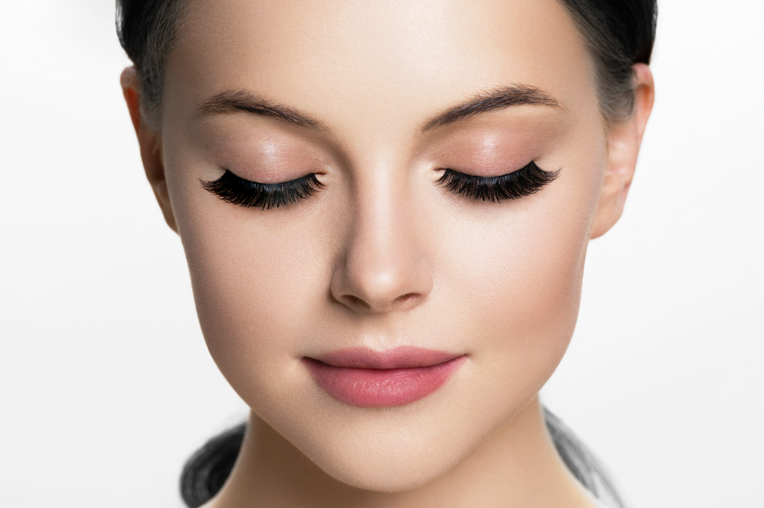 Model with matching eyelashes