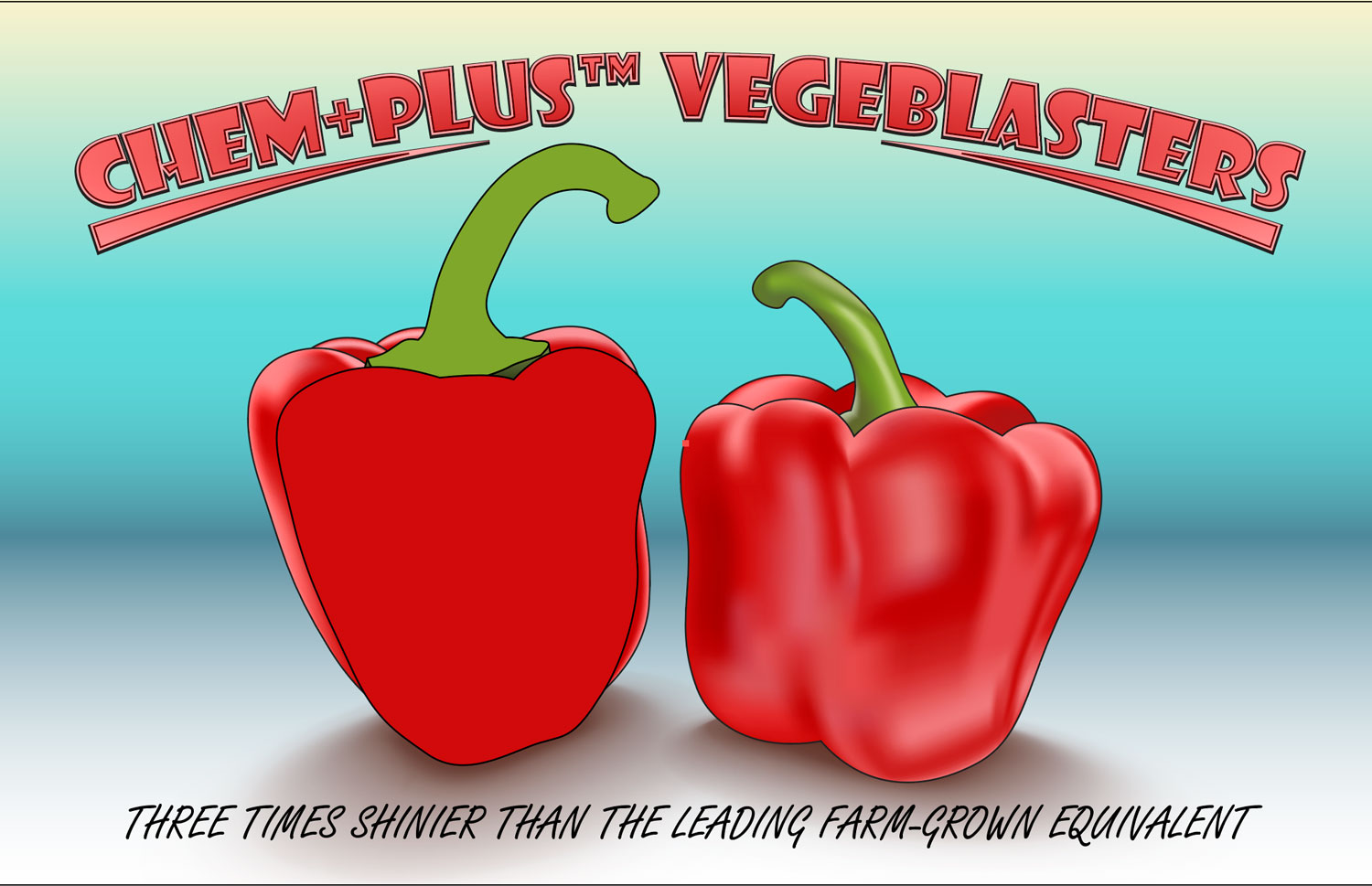 Flat pepper and gradient mesh pepper in Illustrator