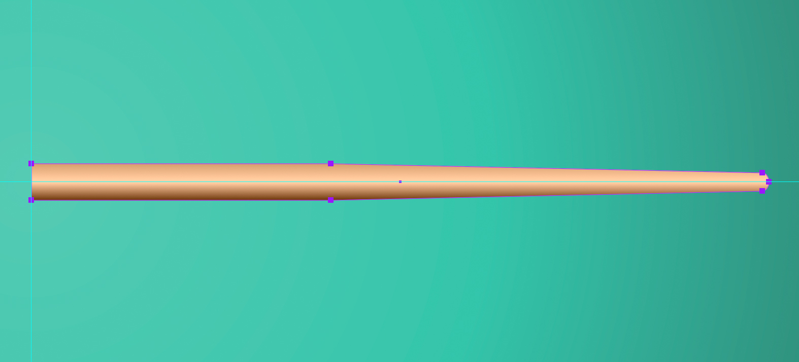 Having connected the rectangles end points to the top of the ellipse