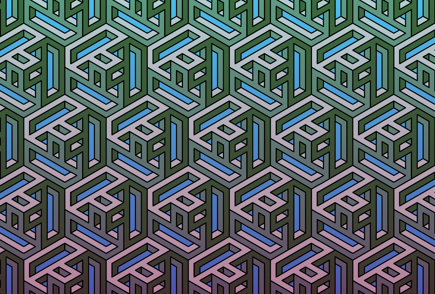 A pattern created from an impossible object in Adobe Illustrator