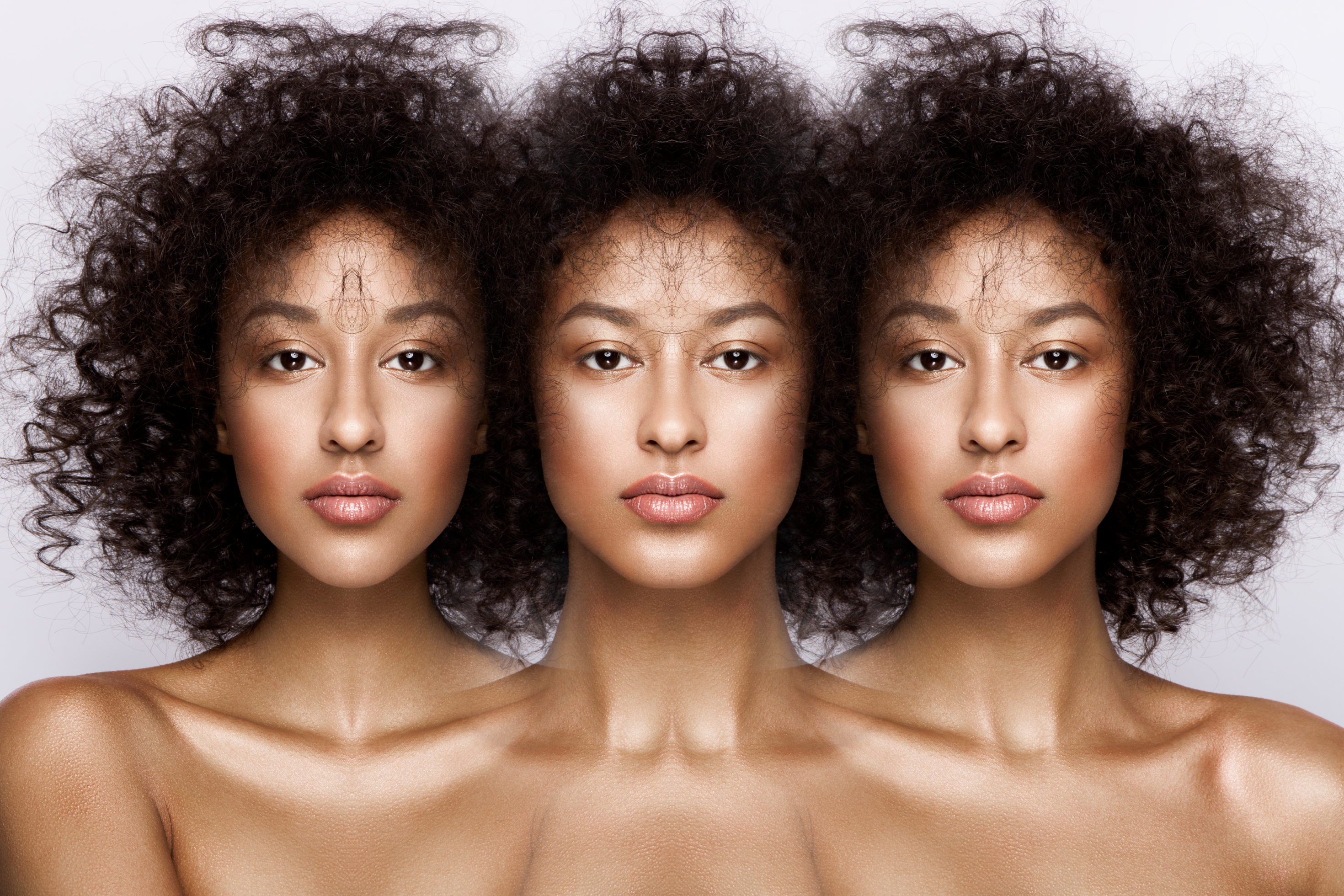 Three faces: right symmetry, left symmetry, asymmetry