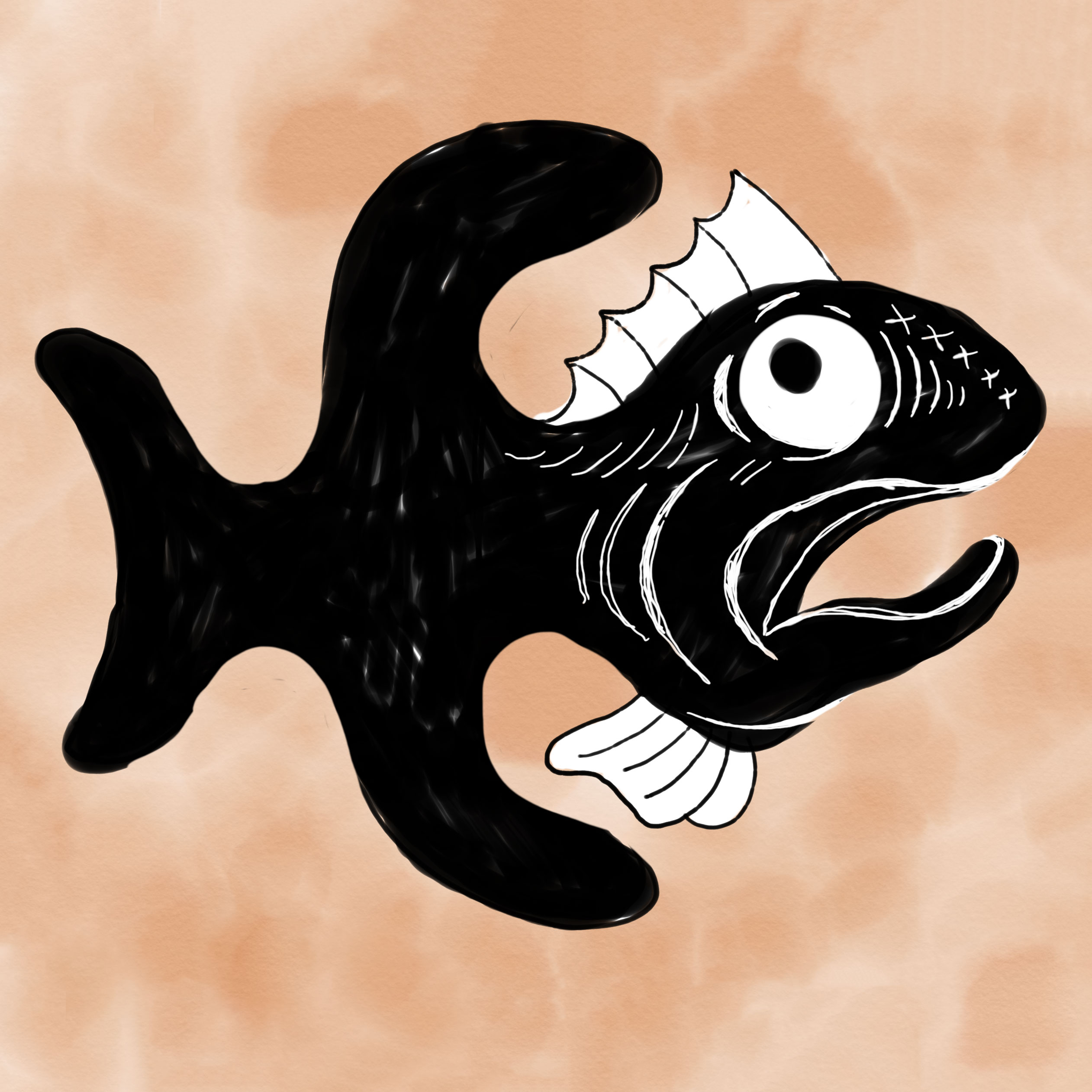 Image of a weird fish with a nicely square background.