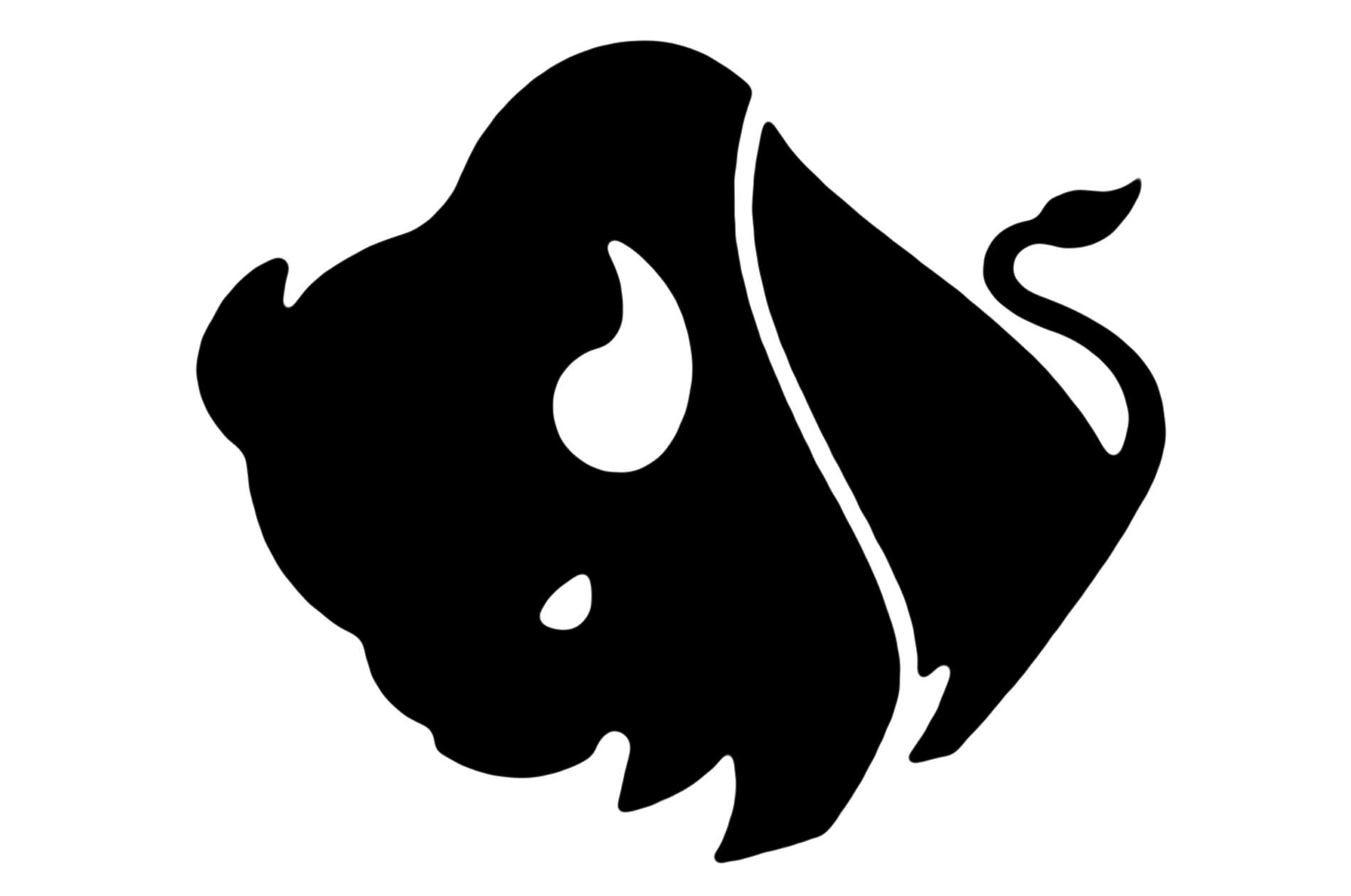 A black buffalo logo on a white background