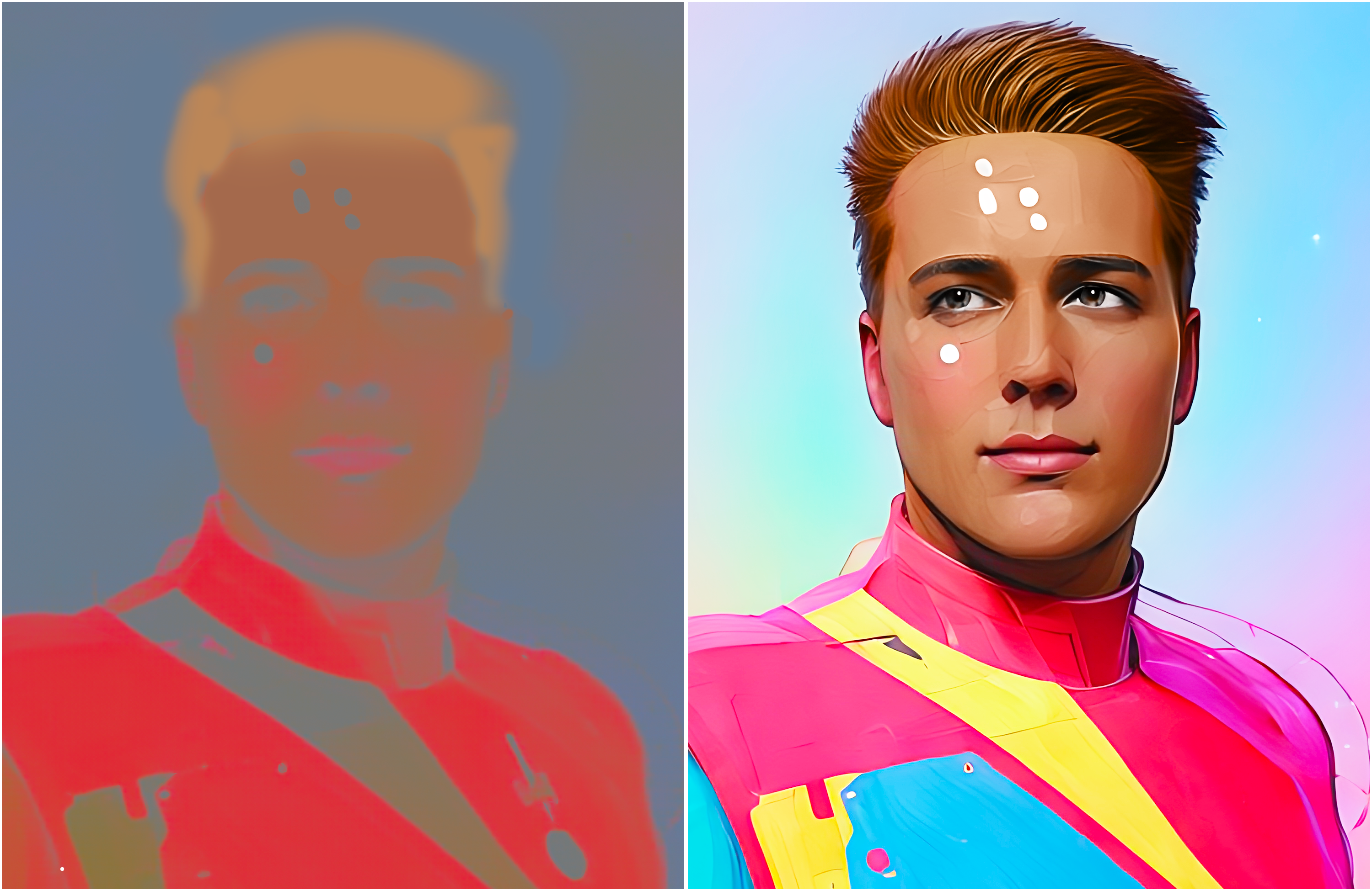 The colorized version of the AI portrait