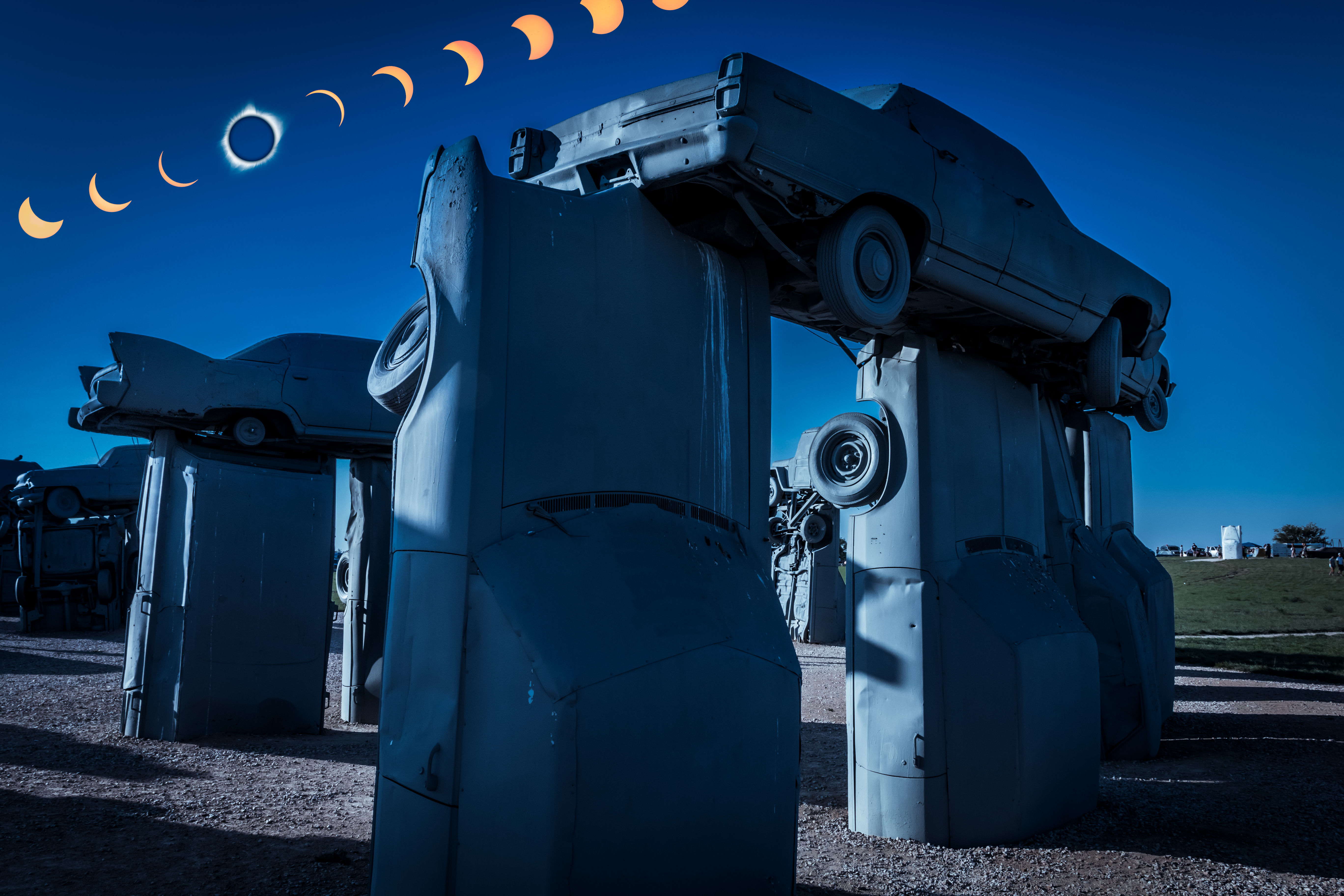 Carhenge eclipse composite