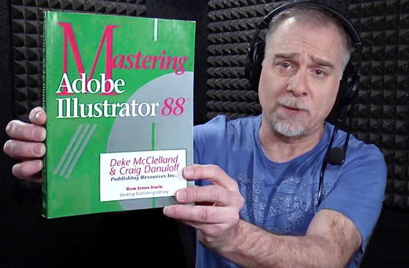Deke with his Mastering Adobe Illustrator 88 book