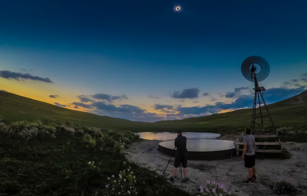 A GoPro frame during the 2017 solar eclipse in Alliance, Nebraska