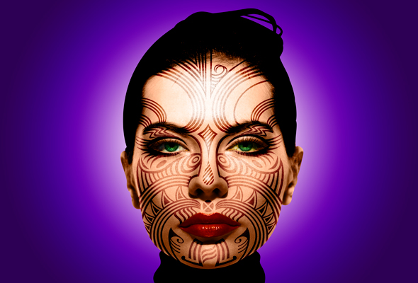 A face tattooed in Photoshop