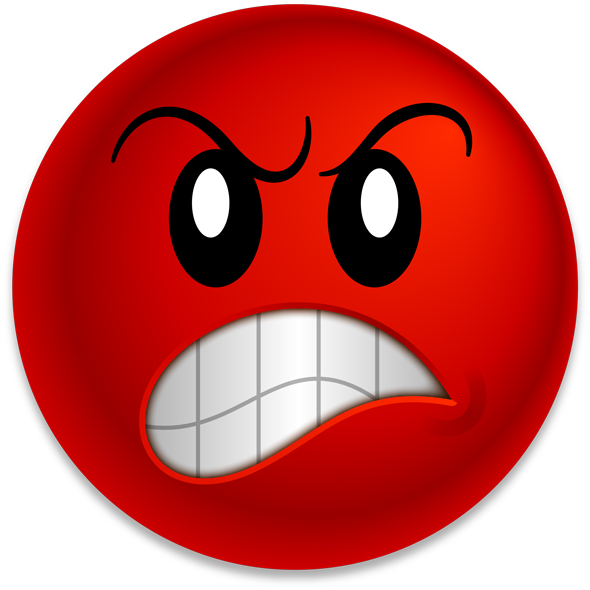 An infuriated emoji drawn in Illustrator