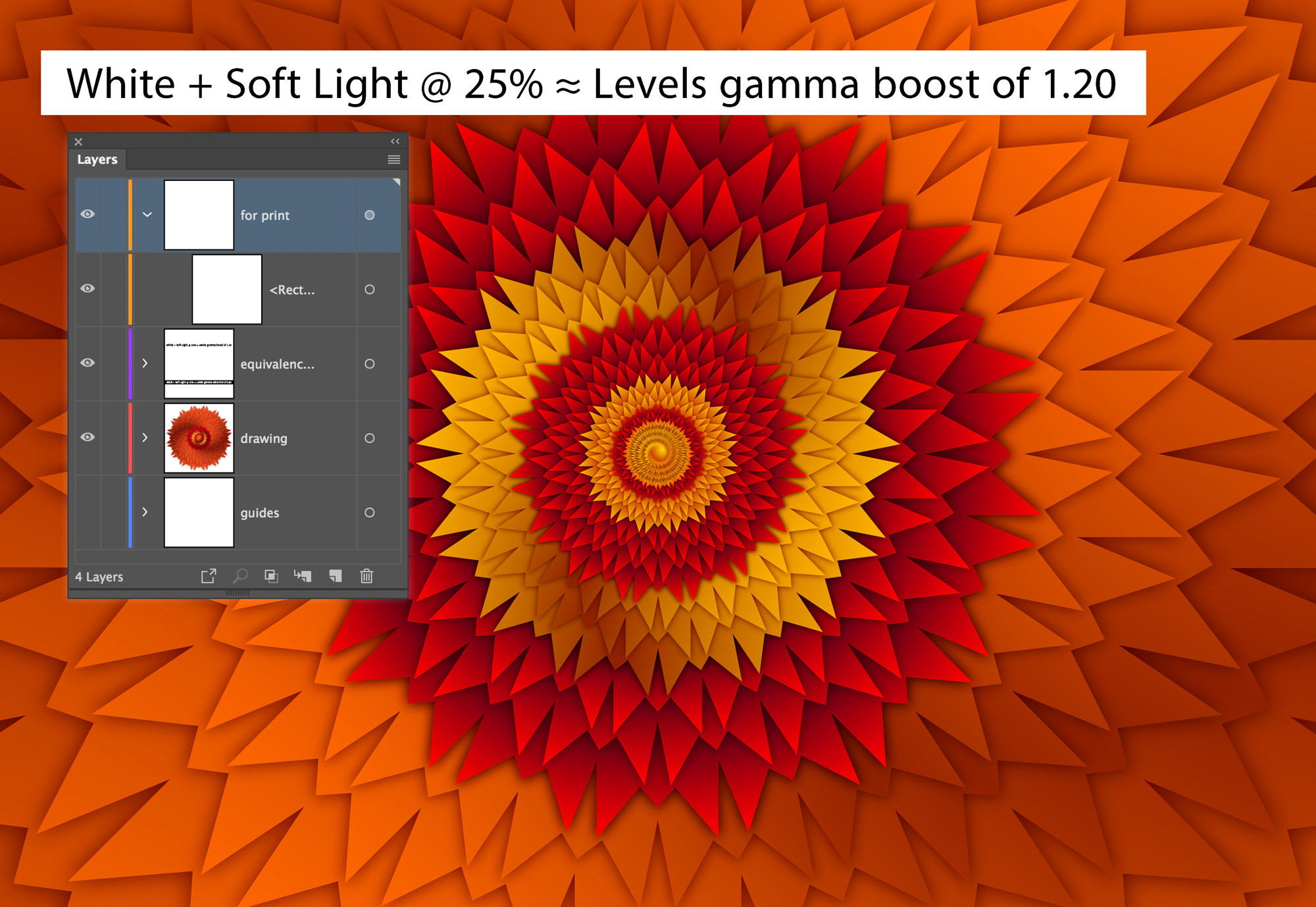 A white layer used to simulate a Gamma adjustment