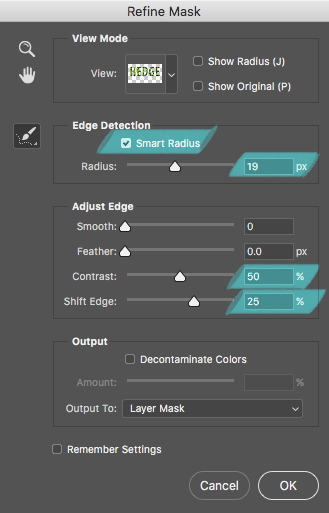 The Refine Mask dialog box still secretly available in Photoshop CC