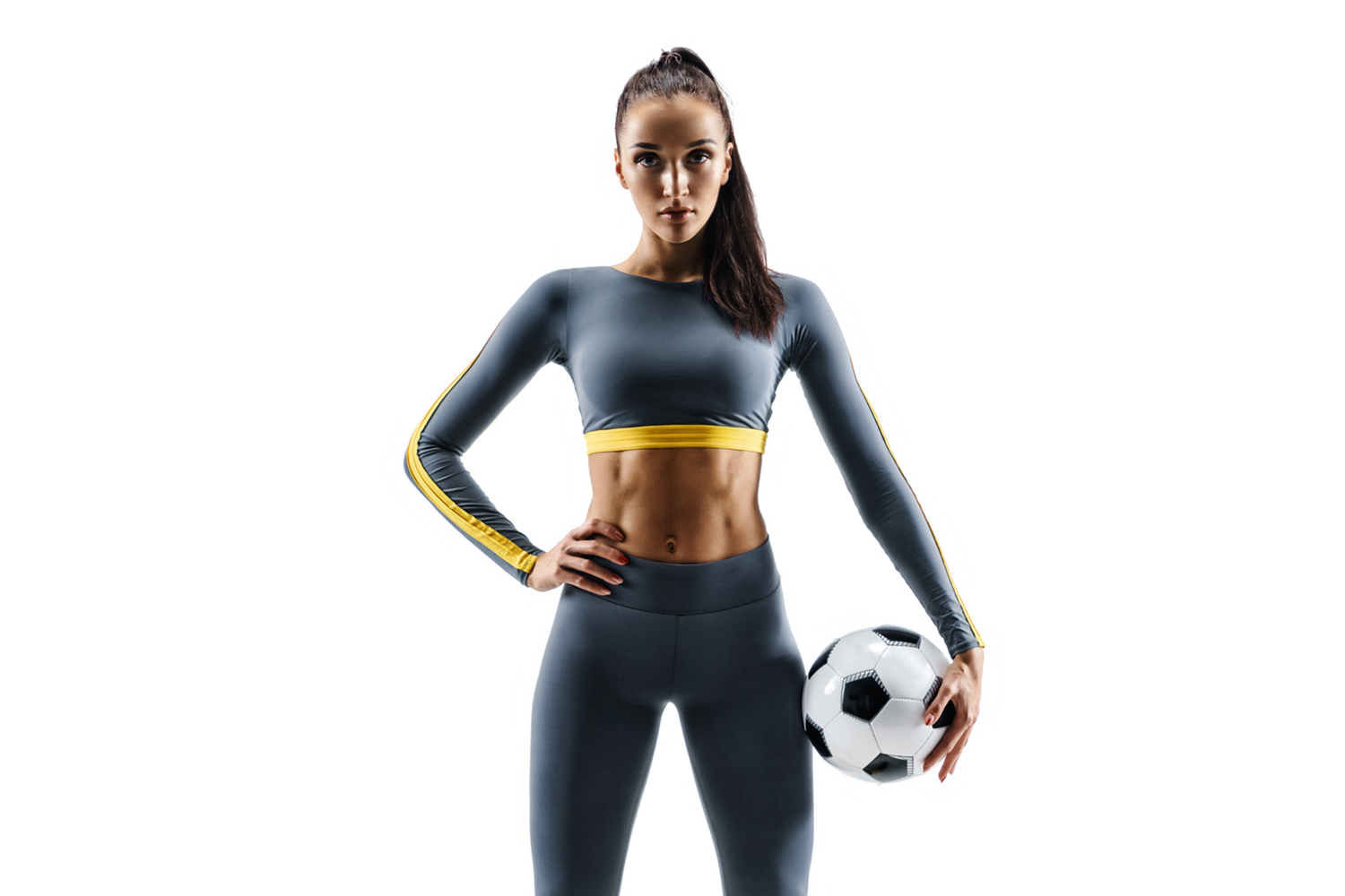 Woman with soccer ball ID 109076541 © Romastudio | Dreamstime.com