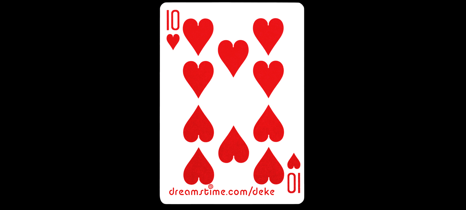 The 10 of hearts playing card from Dreamstime Image LIbrary