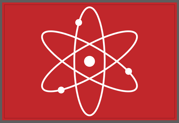 An atom created with Illustrator dynamic effects