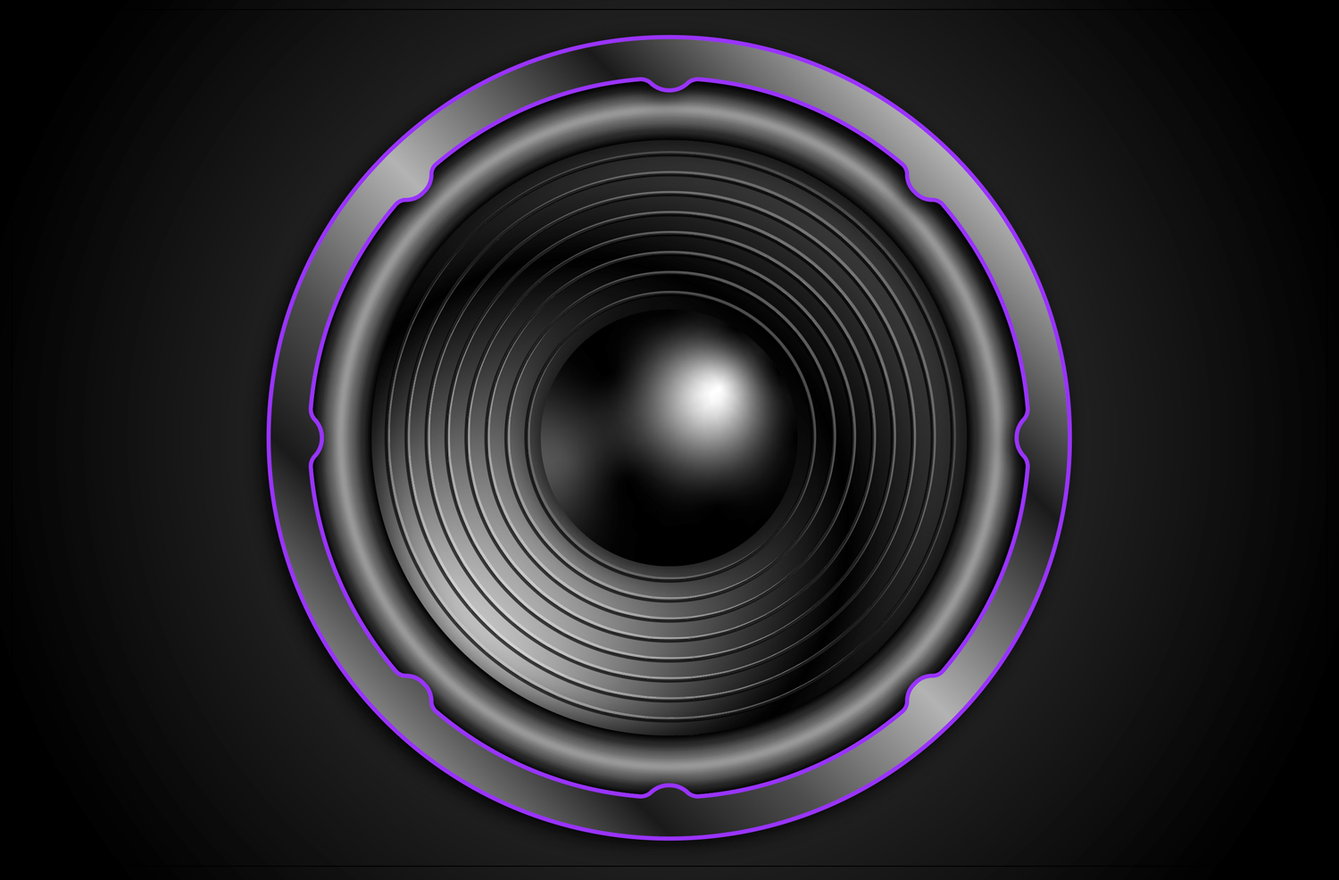 A drawing of a subwoofer with the basket section selected in Illustrator