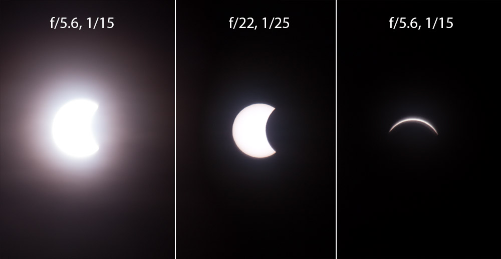 Different eclipse exposures