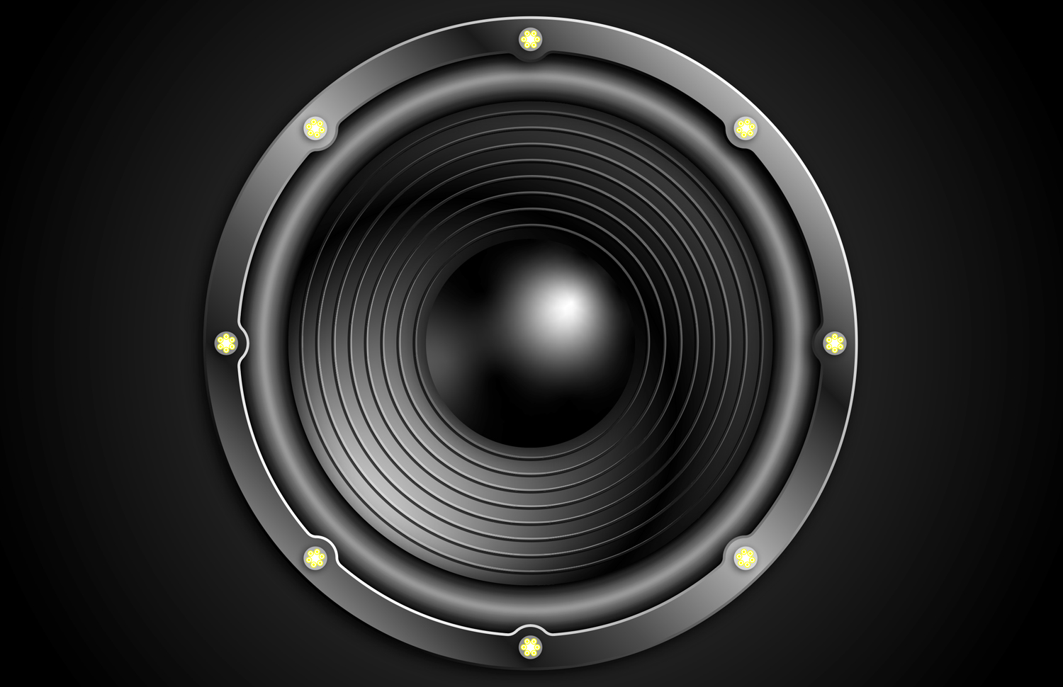 The subwoofer with hexagons within the circles on the edge