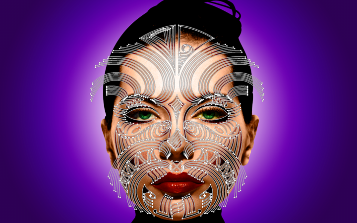 Grabbing up the Photoshop paths from the tattoo'd face project