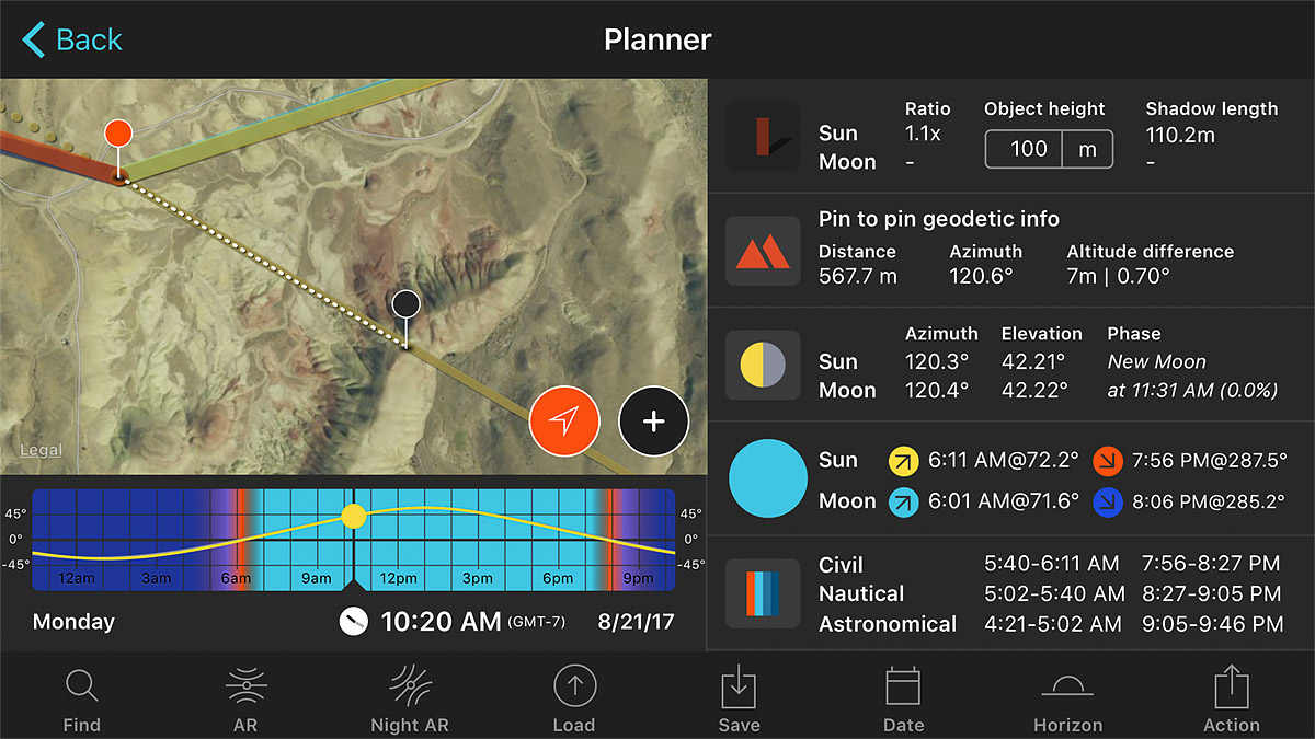 The PhotoPills app helps you determine where things in the sky will be