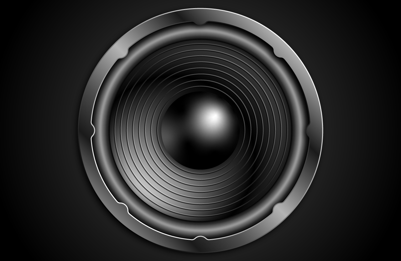 A partially completed subwoofer illustration