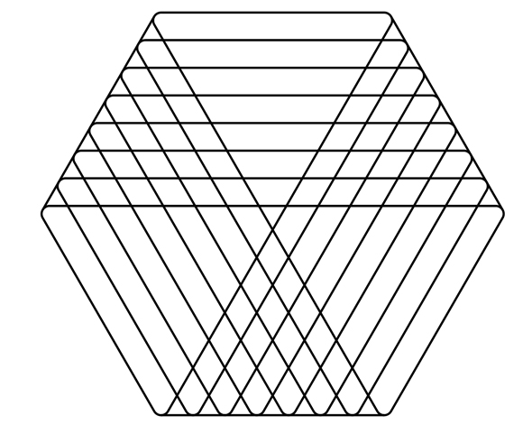 The outline of a new improved mobius strip in Adobe Illustrator